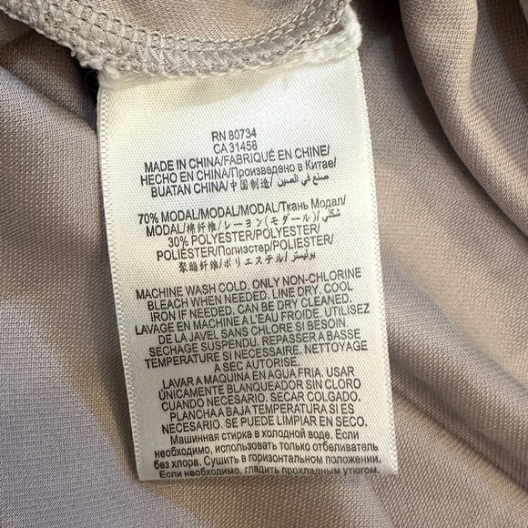 BCBG Max Azria Soft Beige Modal Blend Long Sleeve Top Size S - Picture 10 of 10